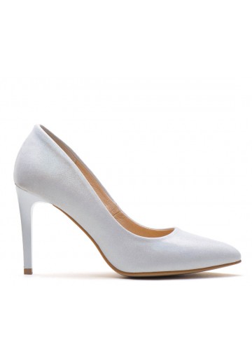 Srebrne czółenka na...