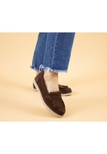 Mokasyny w kolorze brązowym