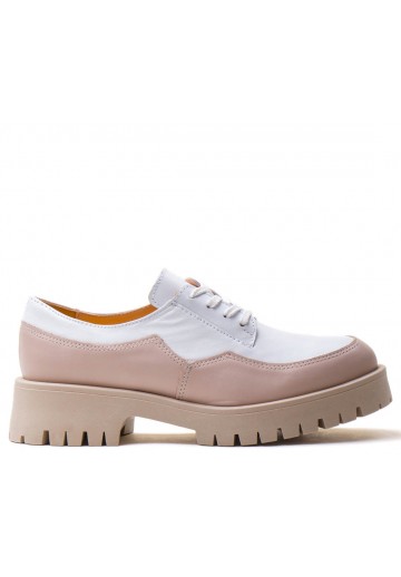 Biało-beżowe półbuty