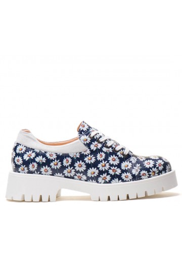 Biało-granatowe półbuty z...