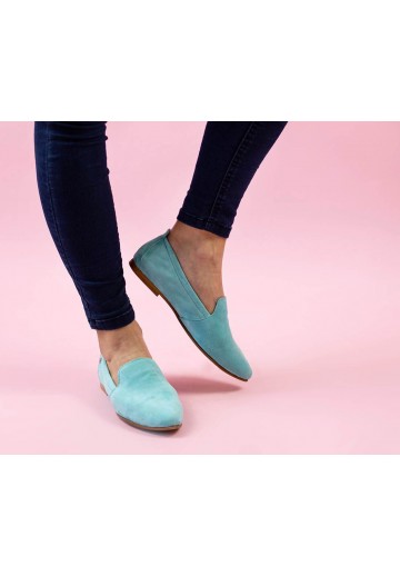 Niebieskie wsuwane półbuty