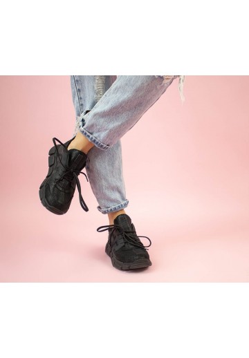 Czarne półbuty sportowe