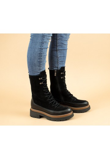 Czarne botki zapinane na zamek