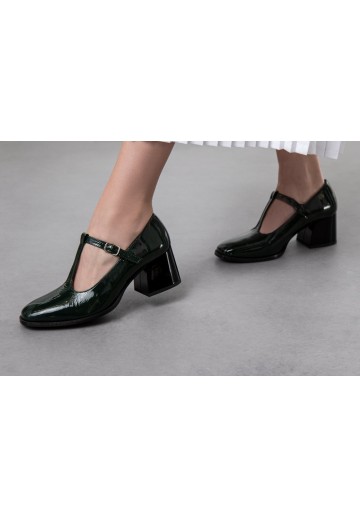 Zielone czółenka w stylu retro