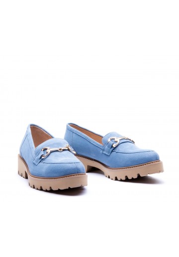 Niebieskie mokasyny z klamrą
