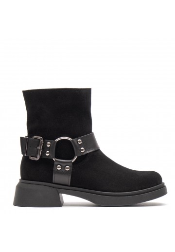 Czarne welurowe botki damskie