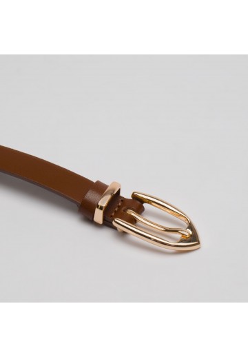 Gładki brązowy pasek damski...
