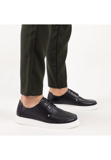 Czarne półbuty męskie na...