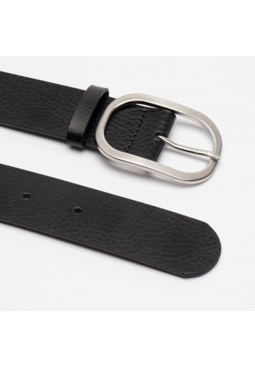 Czarny pasek damski z dużą...