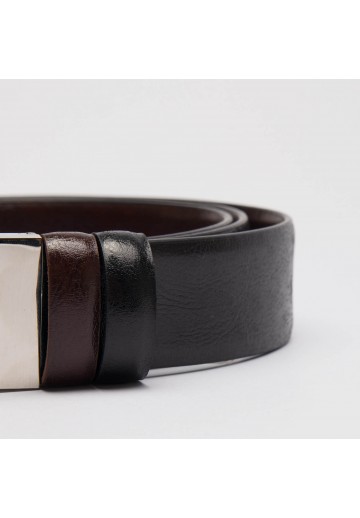 Brązowo-czarny pasek męski...