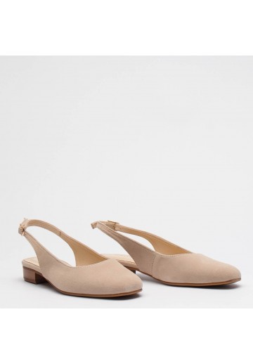 Beżowe baleriny damskie z...
