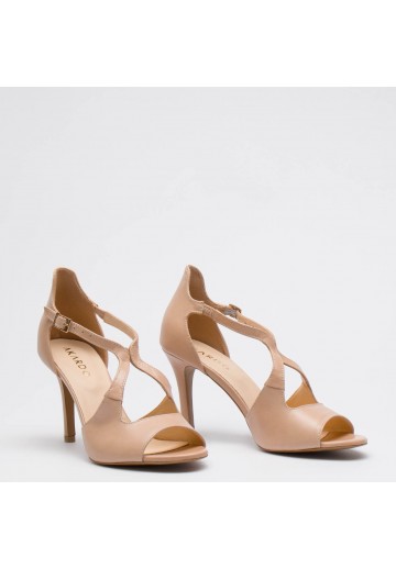 Beżowe sandały na wysokim...