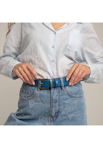 Niebieski pasek damski - HANNA