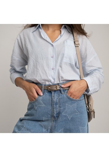 Szary pasek damski z...