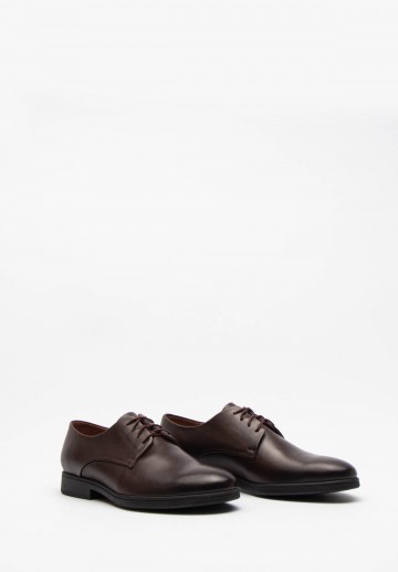Ciemnobrązowe półbuty męskie