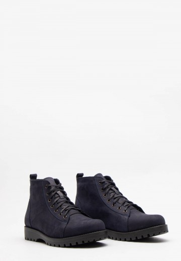 Granatowe ocieplane trzewiki